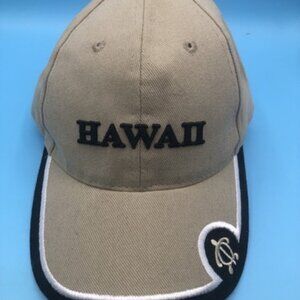 Hawaii Hat Cap Adjustable Beige Black Cap Hawaiian Surfware Sea turtle